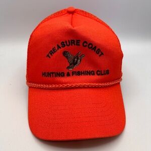 VTG Treasure Coast Hunting and Fishing Club Rope Orange Meshback Snapback Hat